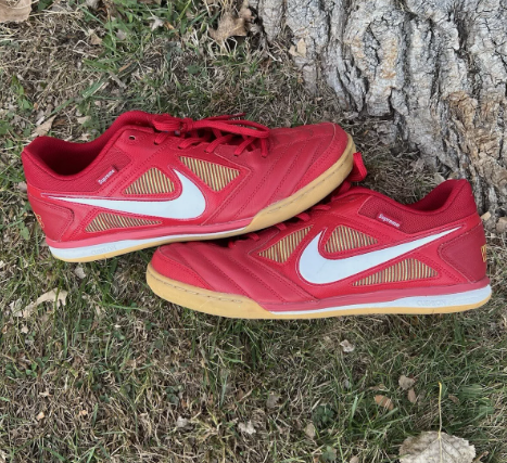 Red Nike Supreme Gato shoes